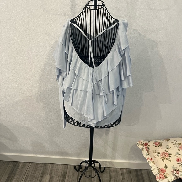 ASOS Light Blue Ruffled Blouse - Picture 5 of 5